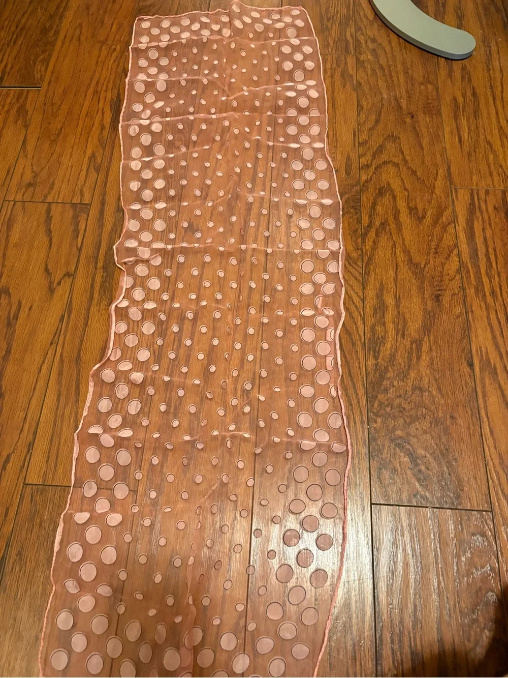 Vintage Pink Polka Dot Sheer Scarf
